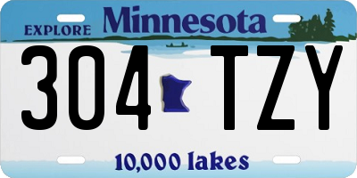 MN license plate 304TZY