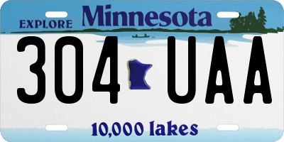 MN license plate 304UAA