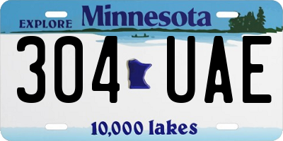 MN license plate 304UAE