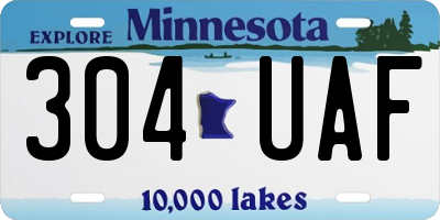 MN license plate 304UAF