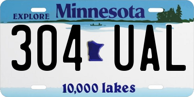MN license plate 304UAL
