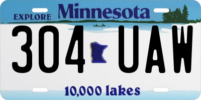 MN license plate 304UAW