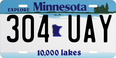 MN license plate 304UAY