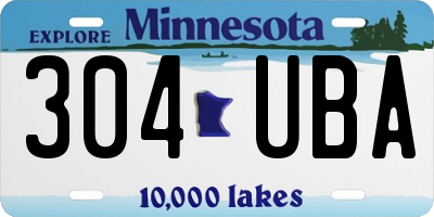 MN license plate 304UBA