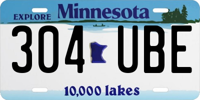 MN license plate 304UBE