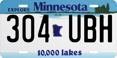 MN license plate 304UBH