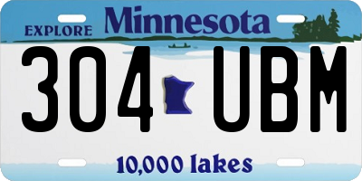 MN license plate 304UBM