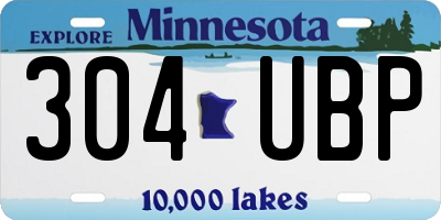 MN license plate 304UBP