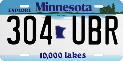 MN license plate 304UBR
