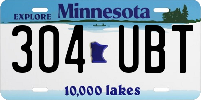 MN license plate 304UBT