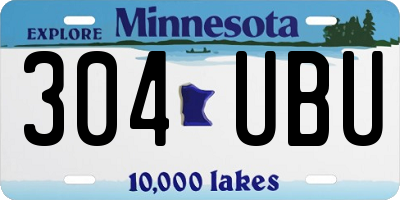 MN license plate 304UBU