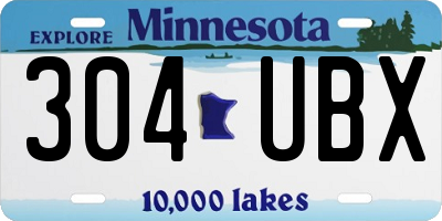 MN license plate 304UBX