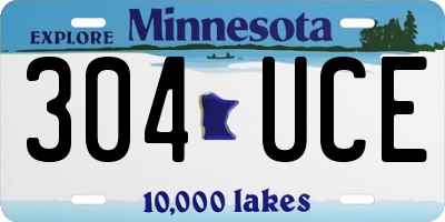 MN license plate 304UCE