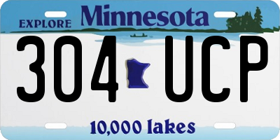 MN license plate 304UCP