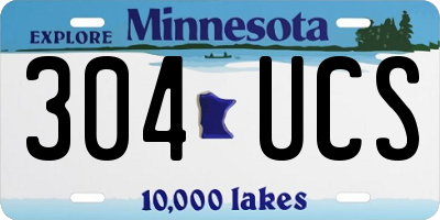 MN license plate 304UCS