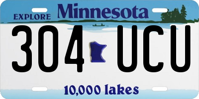 MN license plate 304UCU