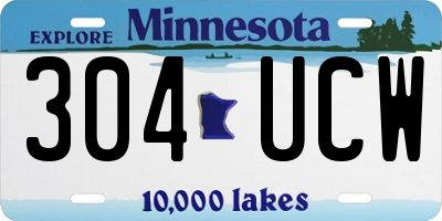 MN license plate 304UCW