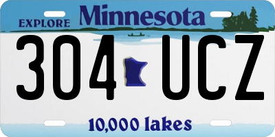 MN license plate 304UCZ