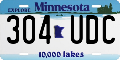 MN license plate 304UDC