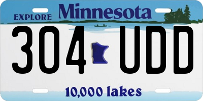 MN license plate 304UDD