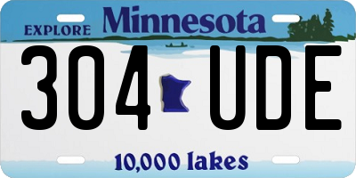 MN license plate 304UDE