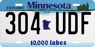MN license plate 304UDF