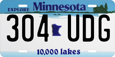 MN license plate 304UDG
