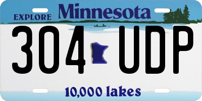 MN license plate 304UDP