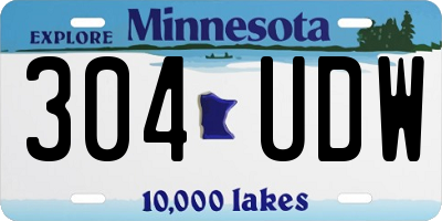 MN license plate 304UDW