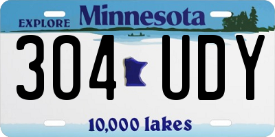 MN license plate 304UDY