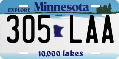 MN license plate 305LAA