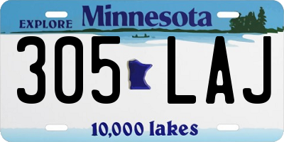 MN license plate 305LAJ