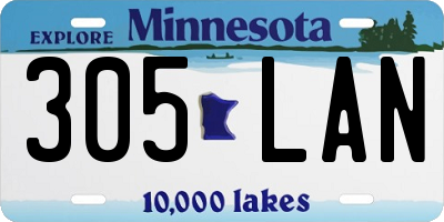 MN license plate 305LAN