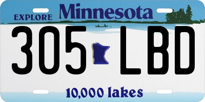 MN license plate 305LBD