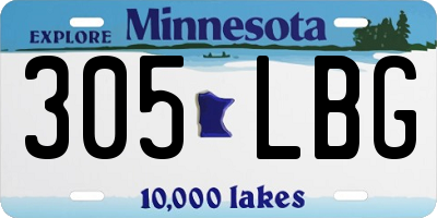 MN license plate 305LBG