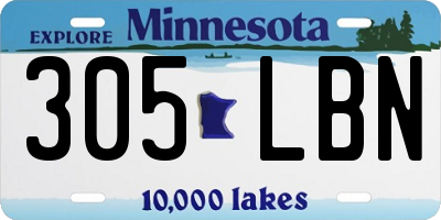 MN license plate 305LBN