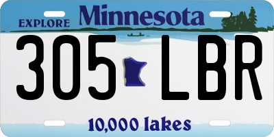MN license plate 305LBR