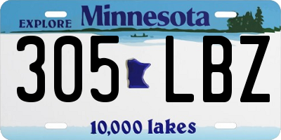 MN license plate 305LBZ