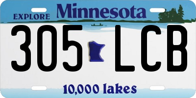 MN license plate 305LCB
