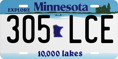 MN license plate 305LCE