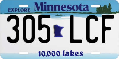 MN license plate 305LCF