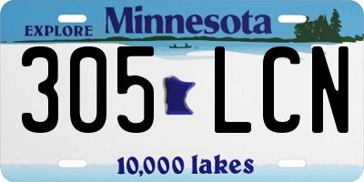 MN license plate 305LCN