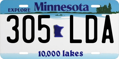 MN license plate 305LDA