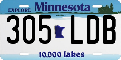 MN license plate 305LDB