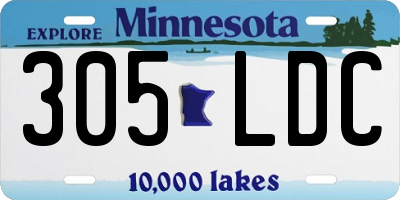 MN license plate 305LDC