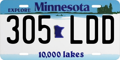 MN license plate 305LDD