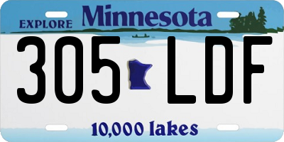 MN license plate 305LDF