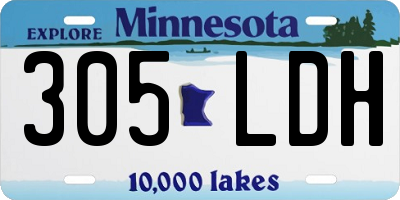 MN license plate 305LDH