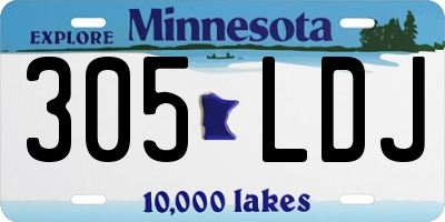 MN license plate 305LDJ