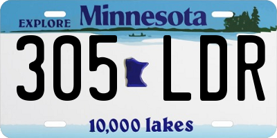 MN license plate 305LDR